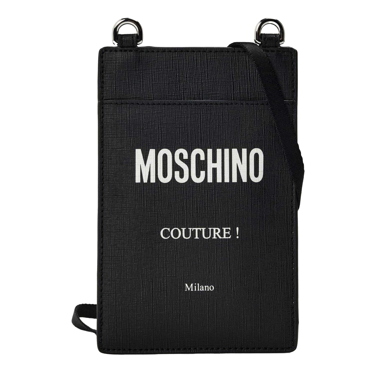 Black - Front - Moschino Mens Logo Pouch