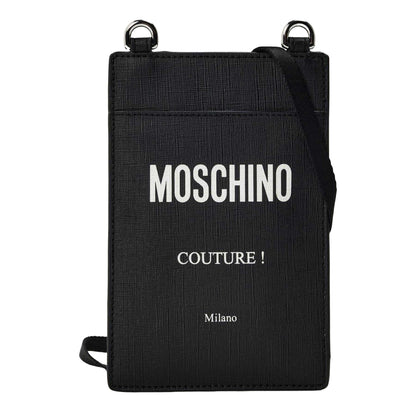 Black - Front - Moschino Mens Logo Pouch