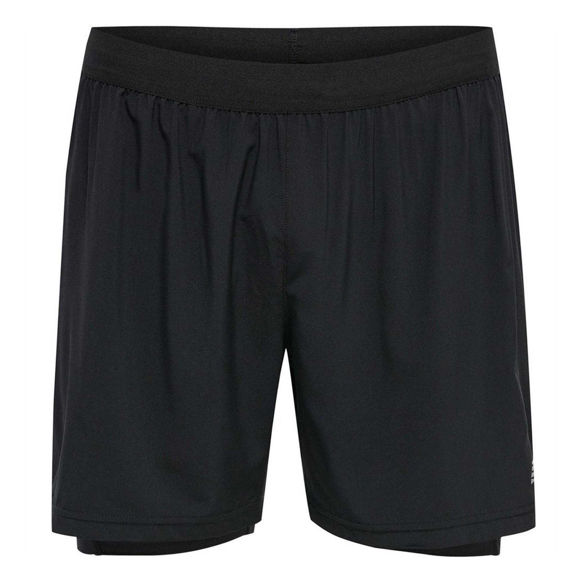 Black - Front - Newline Mens Core 2 in 1 Running Shorts