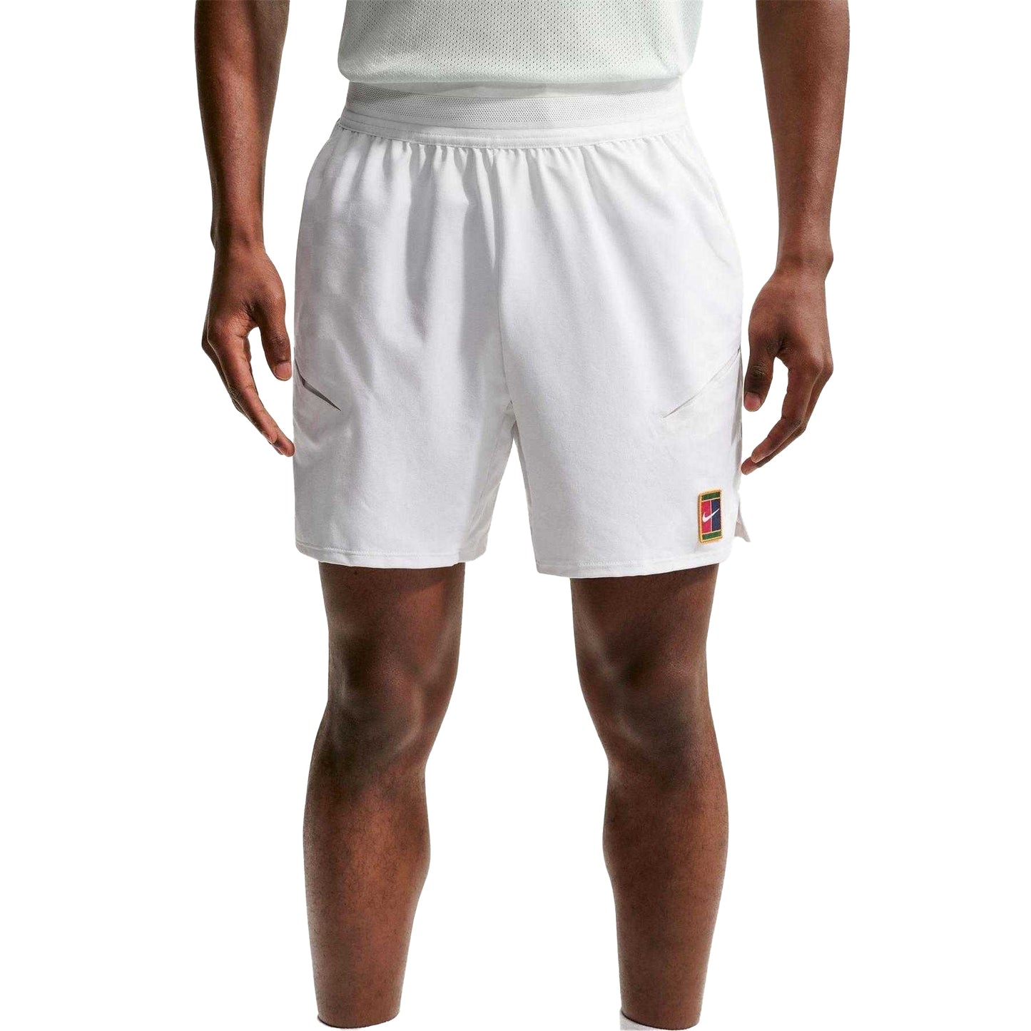 White-Green - Front - Nike Mens Performance Tennis Shorts