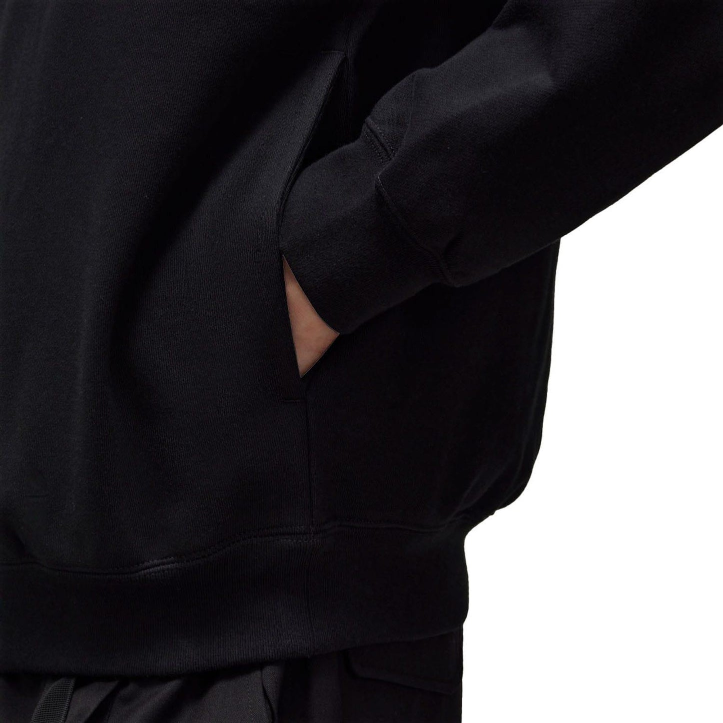 Black - Side - Y-3 Mens Brushed Terrycloth Hoodie