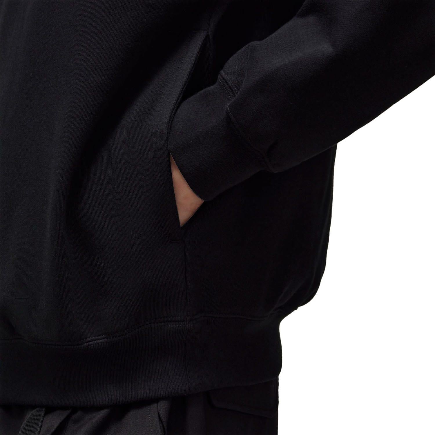 Black - Side - Y-3 Mens Brushed Terrycloth Hoodie