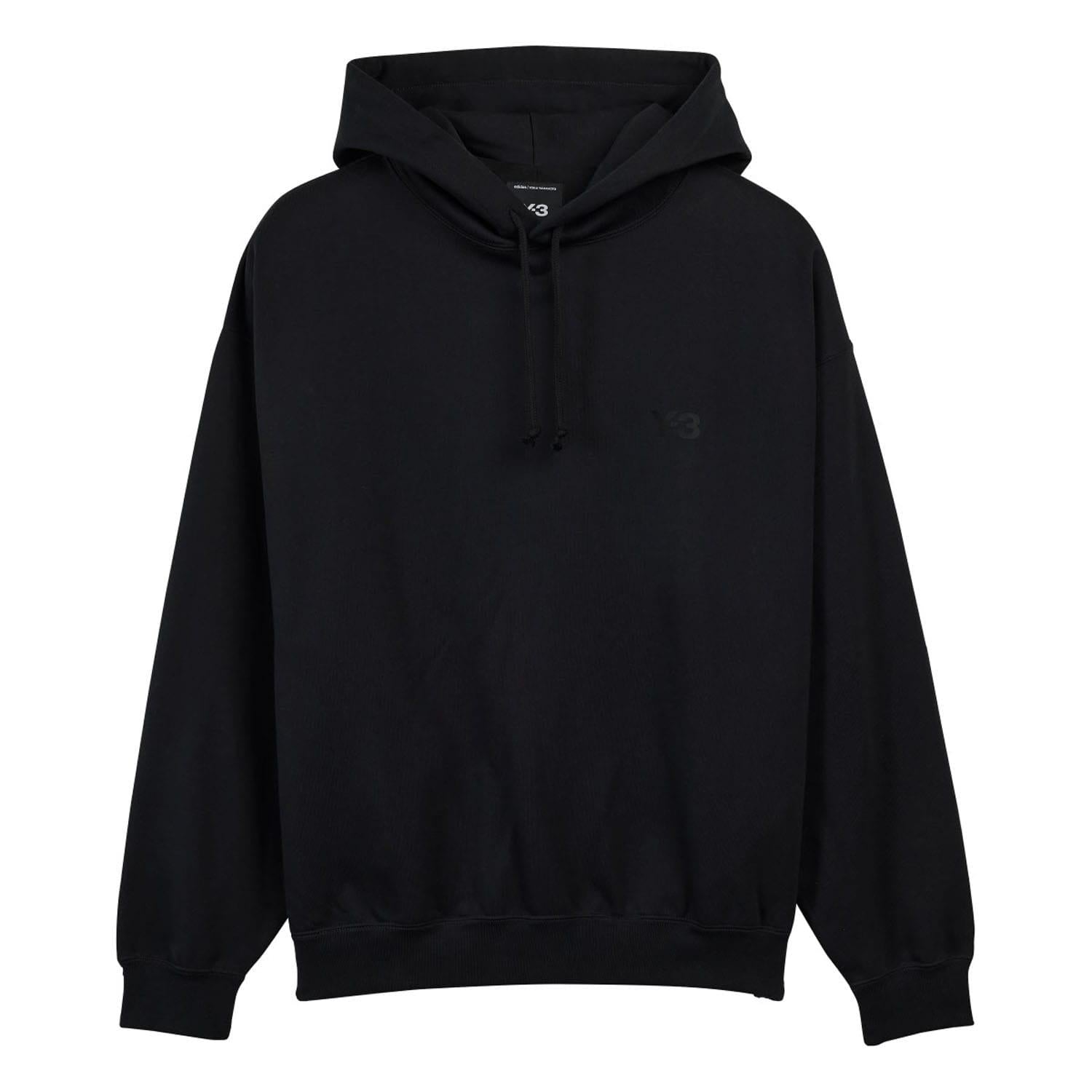 Black - Front - Y-3 Mens Brushed Terrycloth Hoodie