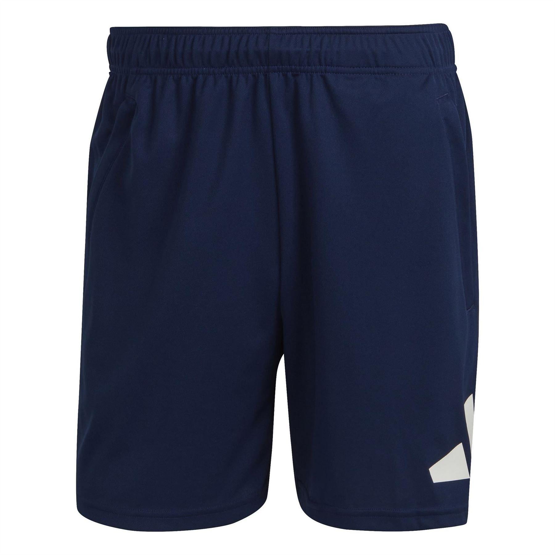 Dark Blue - Front - Adidas Mens Essential Logo Training Shorts