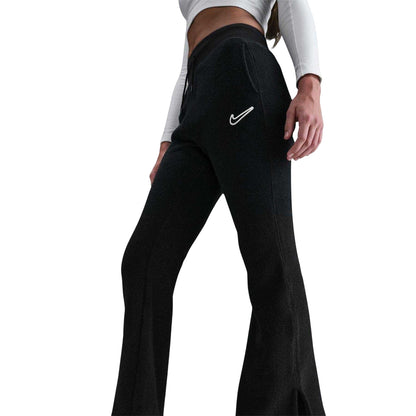 Black-White - Side - Nike Girls Fleece Flared Sweatpants