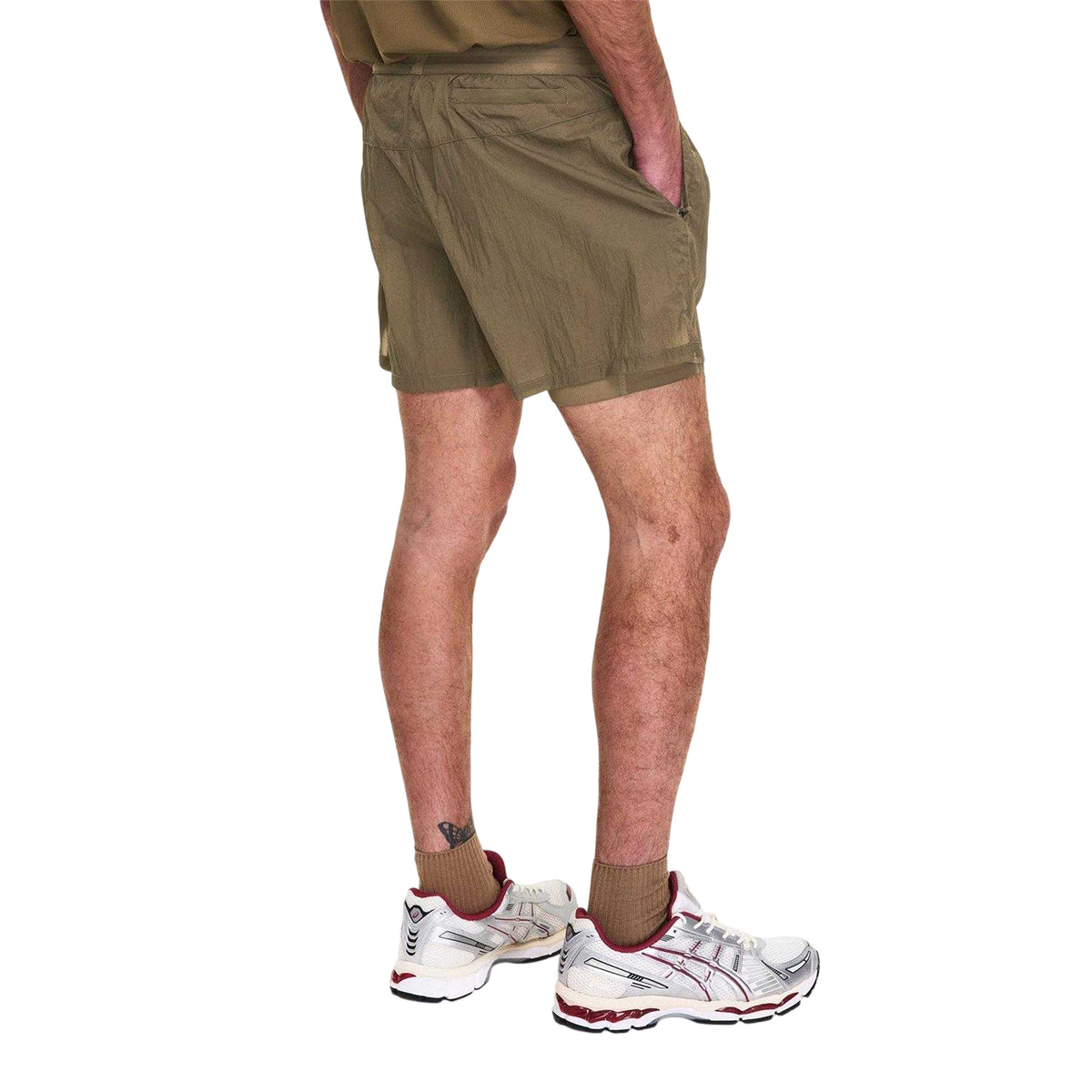Brown - Lifestyle - Couture Club Mens Double Layer Regular Running Shorts