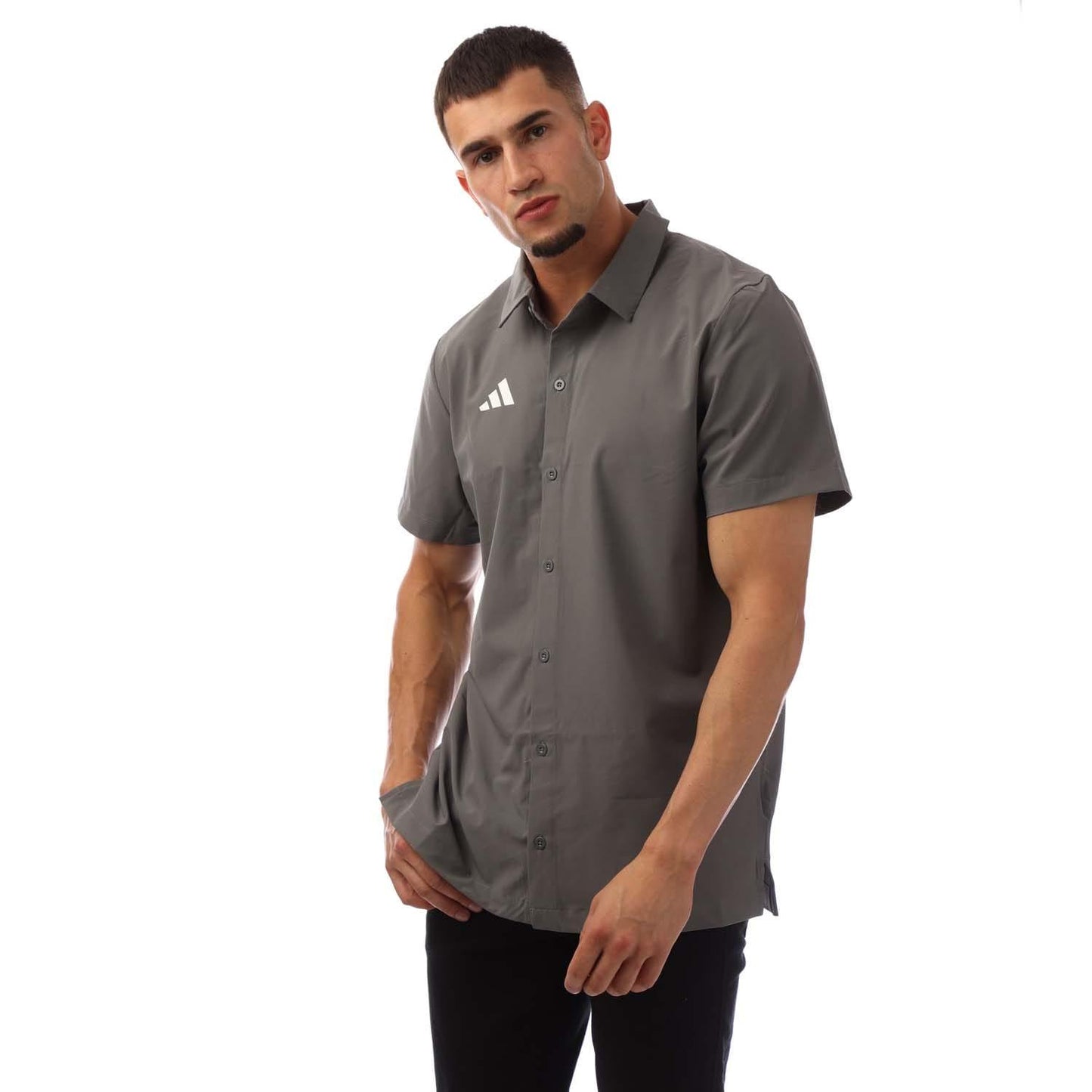Grey-White - Front - Adidas Mens Tor Polo Shirt