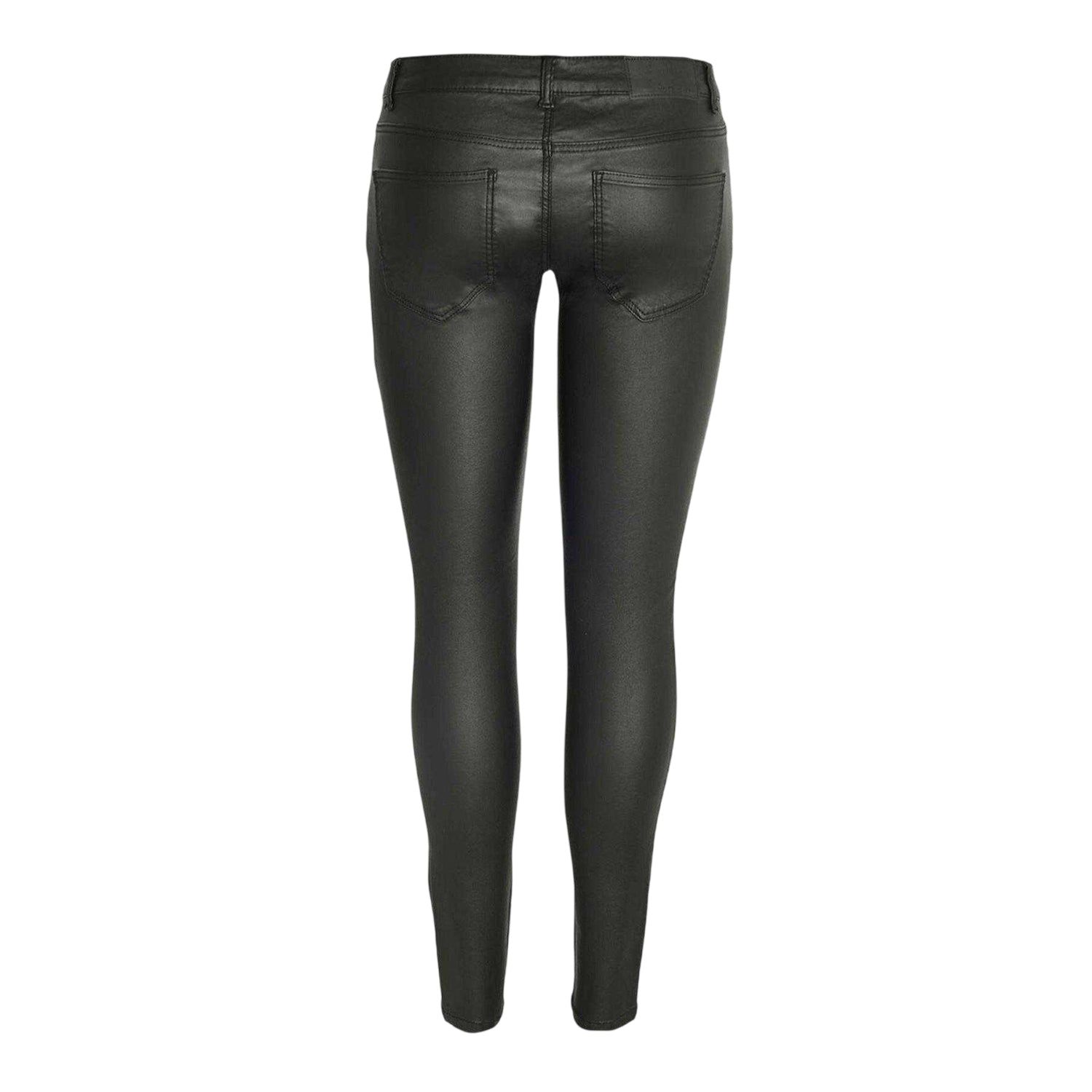 Black - Back - Noisy May Womens-Ladies Coated Skinny Jeans