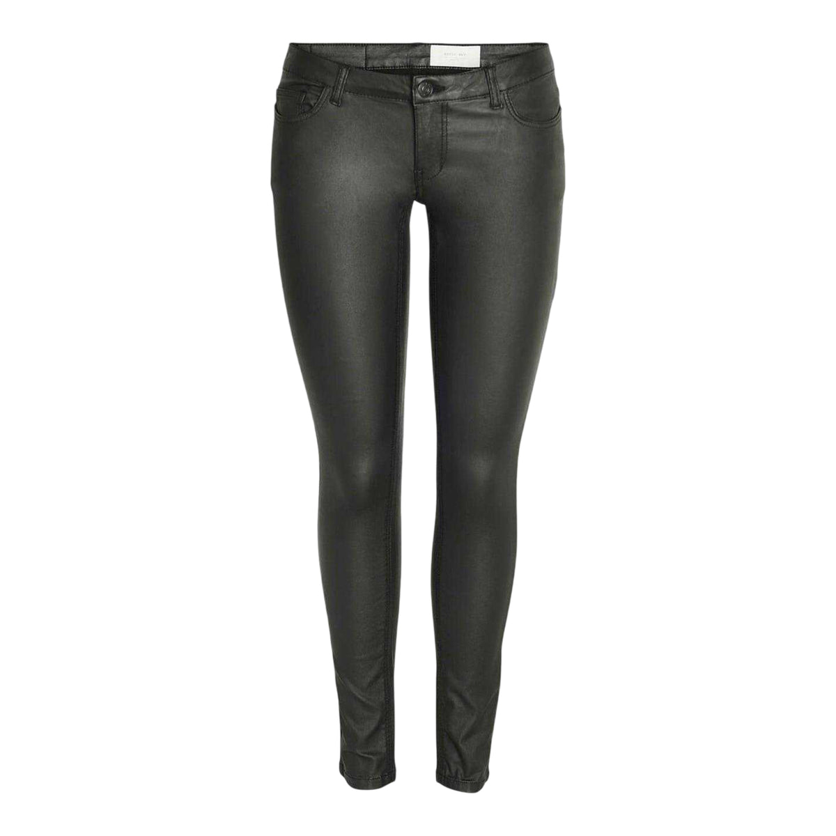 Black - Front - Noisy May Womens-Ladies Coated Skinny Jeans