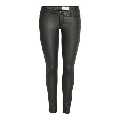 Black - Front - Noisy May Womens-Ladies Coated Skinny Jeans