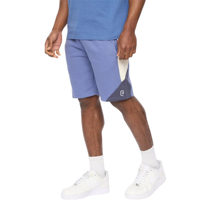 Blue - Side - Crosshatch Mens Castlebay Sweat Shorts