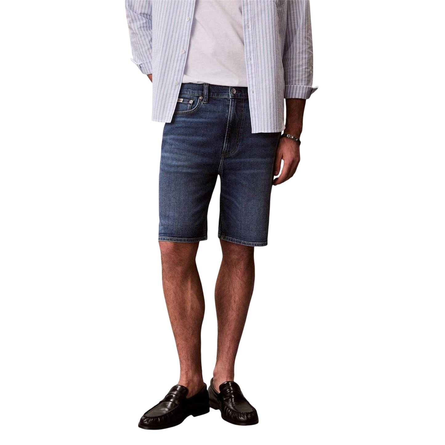 Blue - Back - Calvin Klein Mens Hampton Denim Shorts