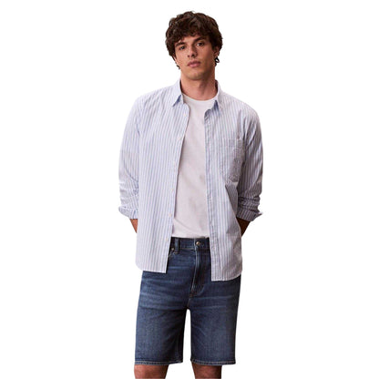 Blue - Side - Calvin Klein Mens Hampton Denim Shorts