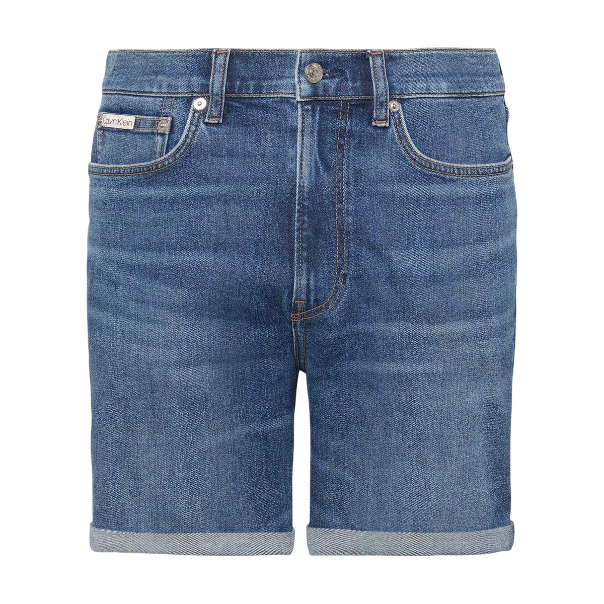 Blue - Front - Calvin Klein Mens Hampton Denim Shorts