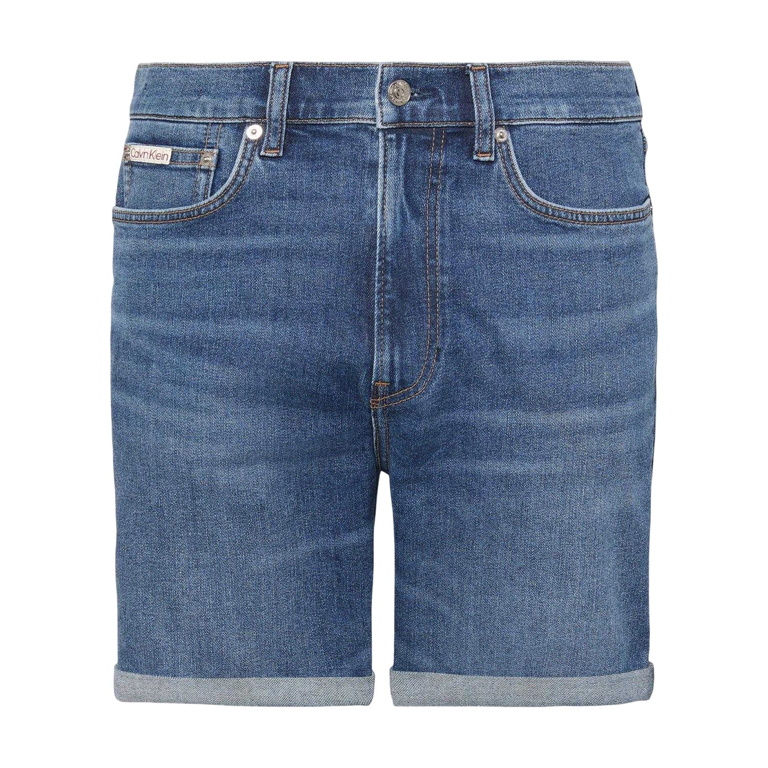 Blue - Front - Calvin Klein Mens Hampton Denim Shorts