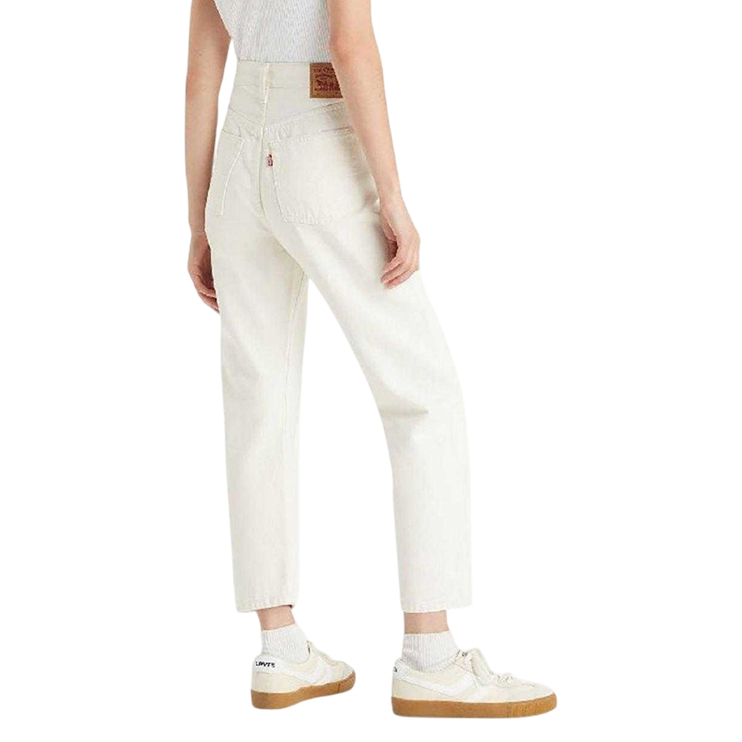 Ethereal Ecru - Back - Levis Womens-Ladies 501 Original 5 Pockets Straight Leg Jeans