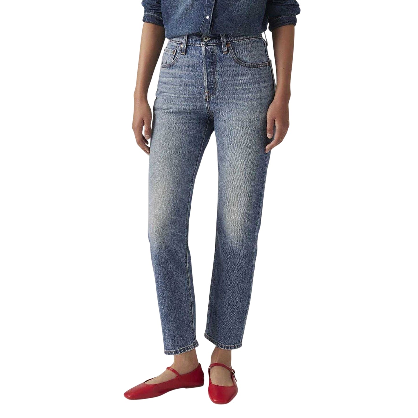 Scanned Answers - Side - Levis Womens-Ladies 501 Original 5 Pockets Straight Leg Jeans