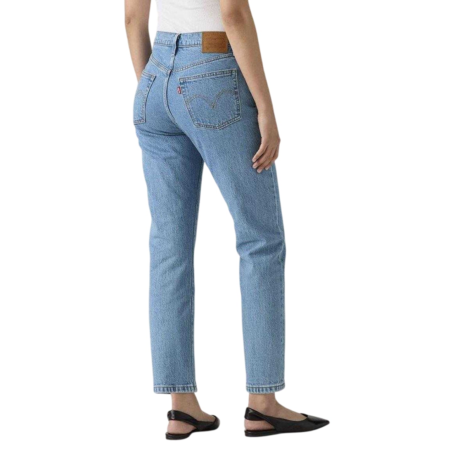 Great Story - Back - Levis Womens-Ladies 501 Original 5 Pockets Straight Leg Jeans