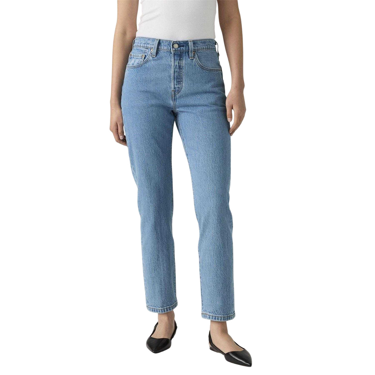Great Story - Side - Levis Womens-Ladies 501 Original 5 Pockets Straight Leg Jeans