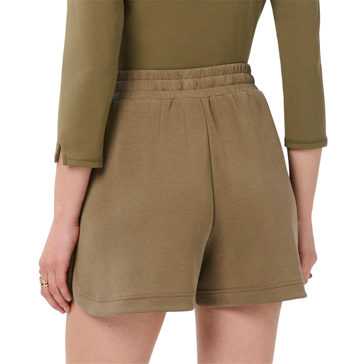 Khaki Brown - Back - Sweaty Betty Womens-Ladies Fleece Relaxed Fit Shorts