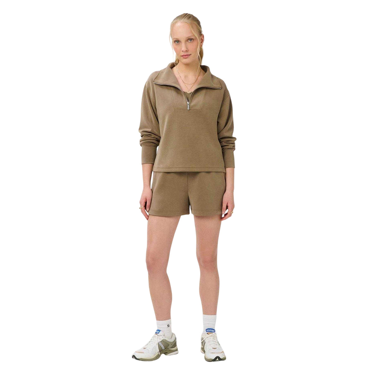 Khaki Brown - Lifestyle - Sweaty Betty Womens-Ladies Fleece Relaxed Fit Shorts