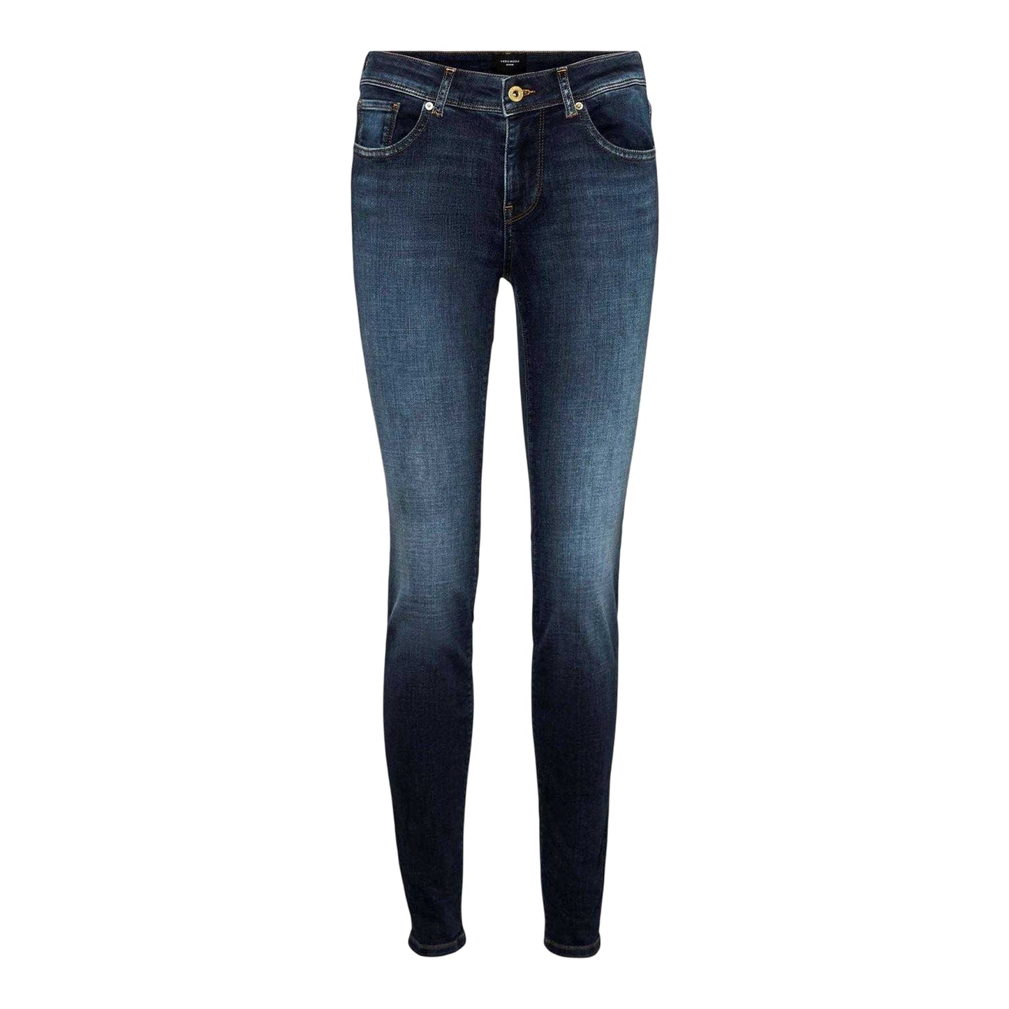 Dark Blue - Front - Vero Moda Womens-Ladies Denim Slim Jeans