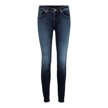 Dark Blue - Front - Vero Moda Womens-Ladies Denim Slim Jeans