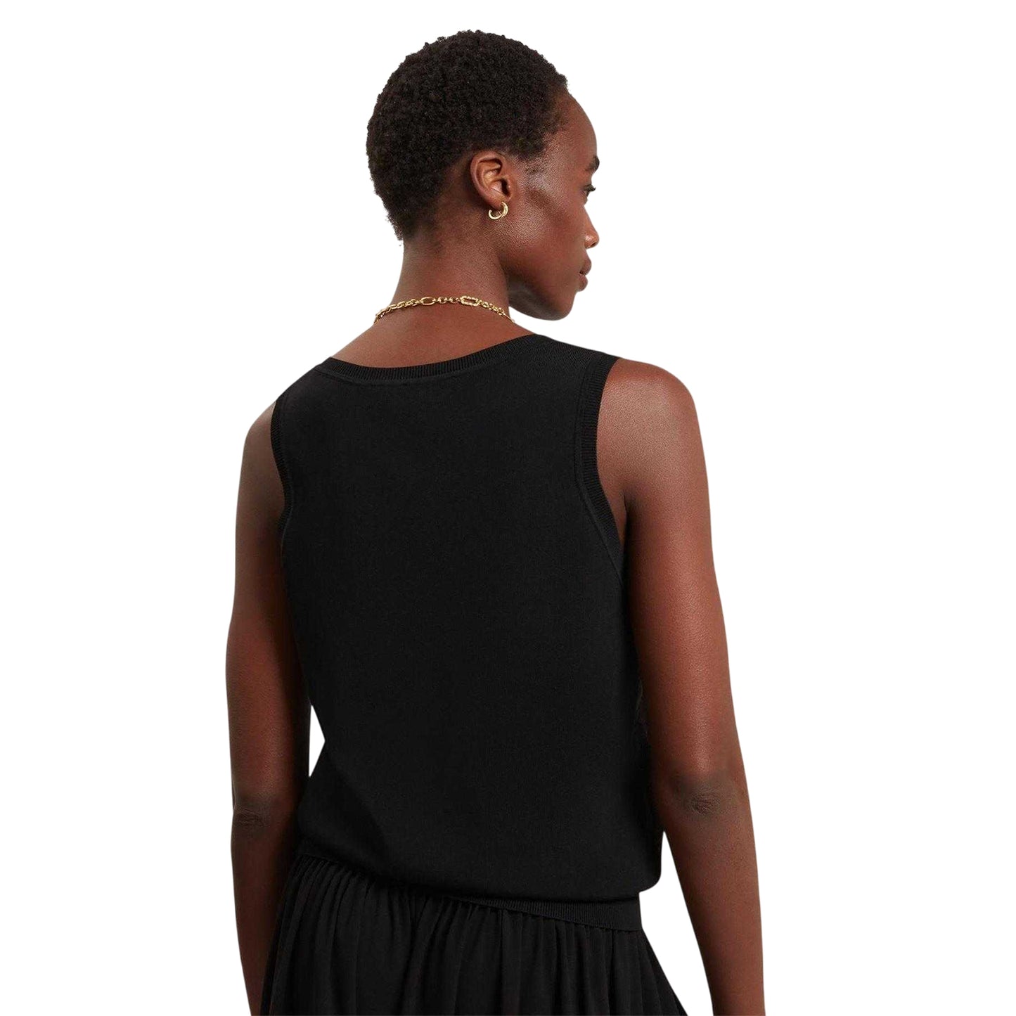 Black - Back - Ted Baker Womens-Ladies Lace Panel Sleeveless Tank Top