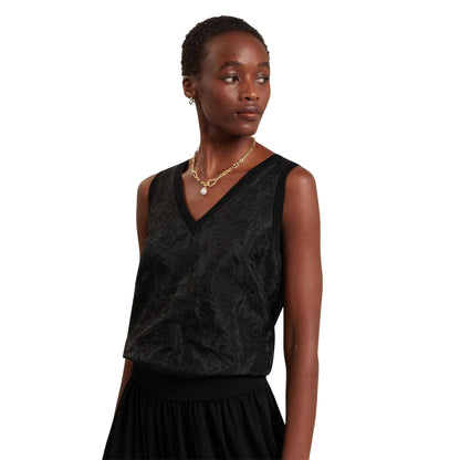 Black - Side - Ted Baker Womens-Ladies Lace Panel Sleeveless Tank Top
