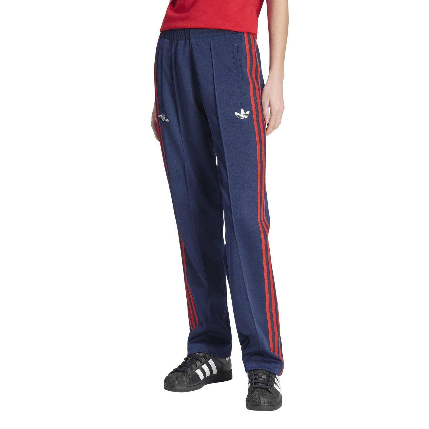 Indigo Blue - Side - Adidas Womens-Ladies Arsenal FC Relaxed Fit Tracksuit Bottoms
