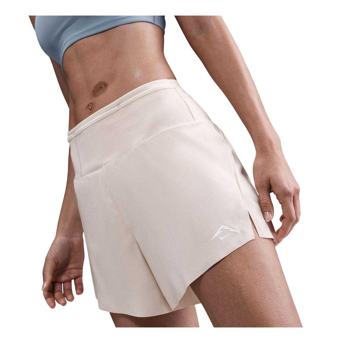 Pearl White-Summer - Side - Nike Womens-Ladies Trail Dri-FIT Running Shorts