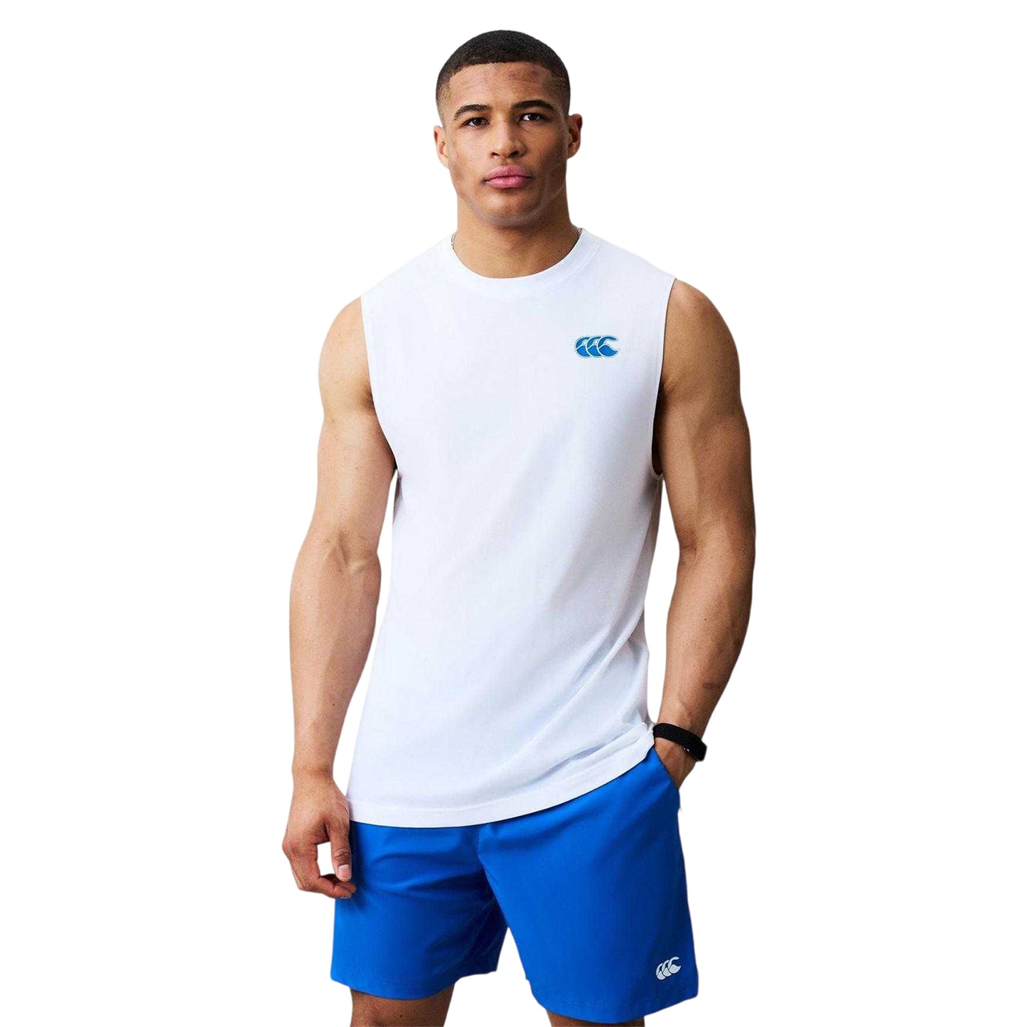 Bright White - Side - Canterbury Mens Tempo+ Tank Top
