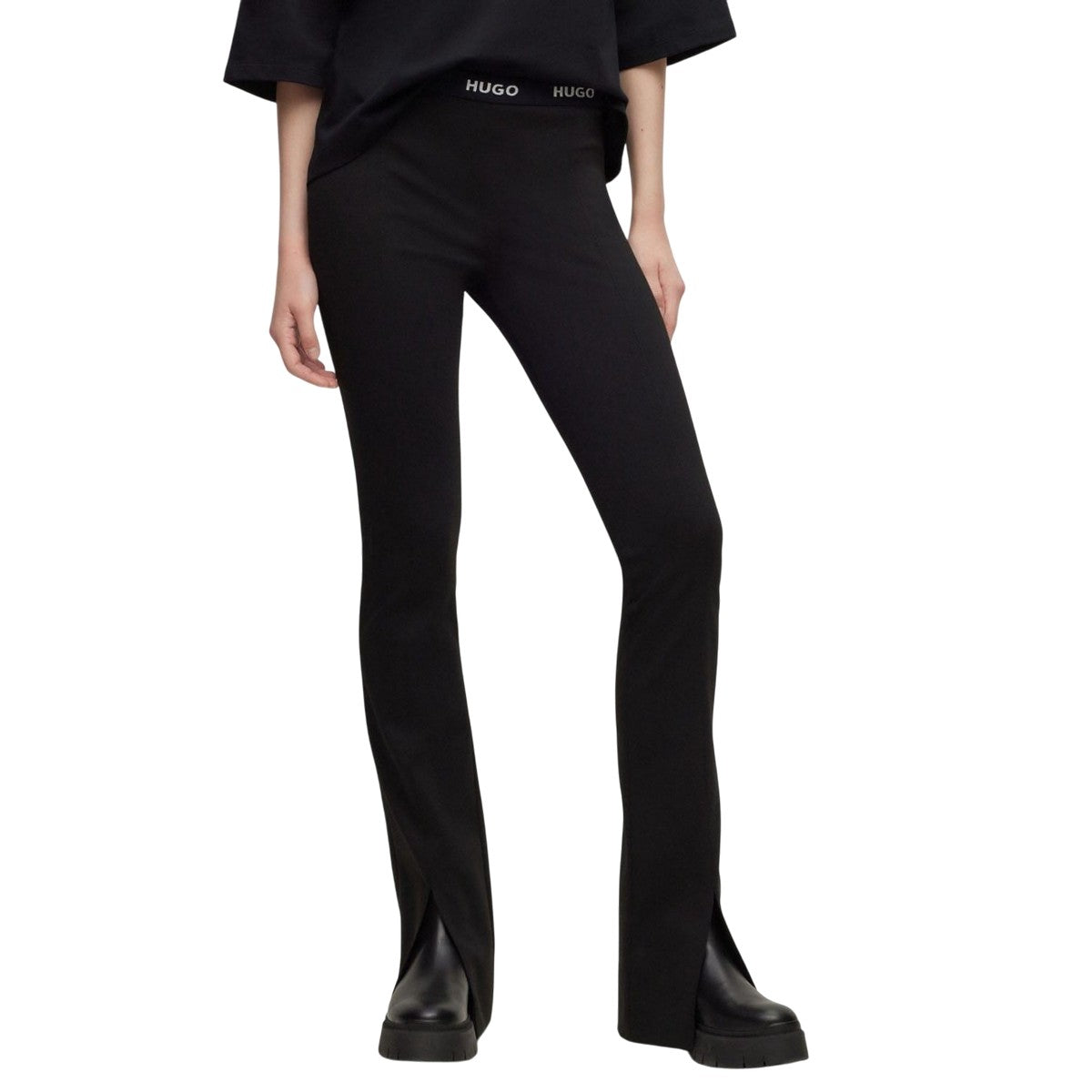 Black - Lifestyle - Hugo Boss Womens-Ladies Haskanna Slim Trousers