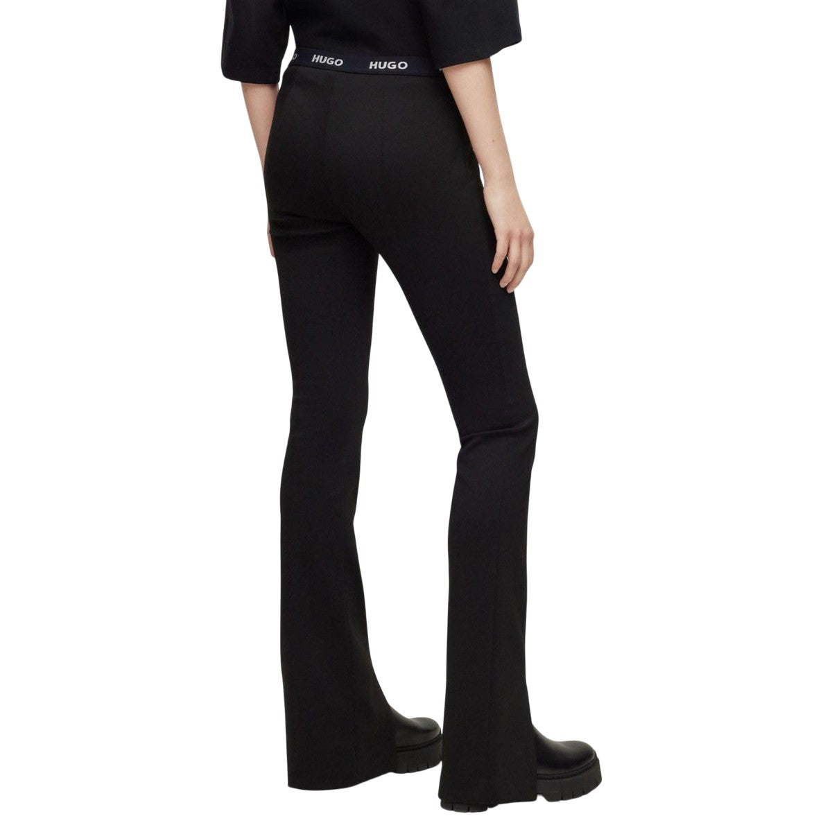 Black - Back - Hugo Boss Womens-Ladies Haskanna Slim Trousers