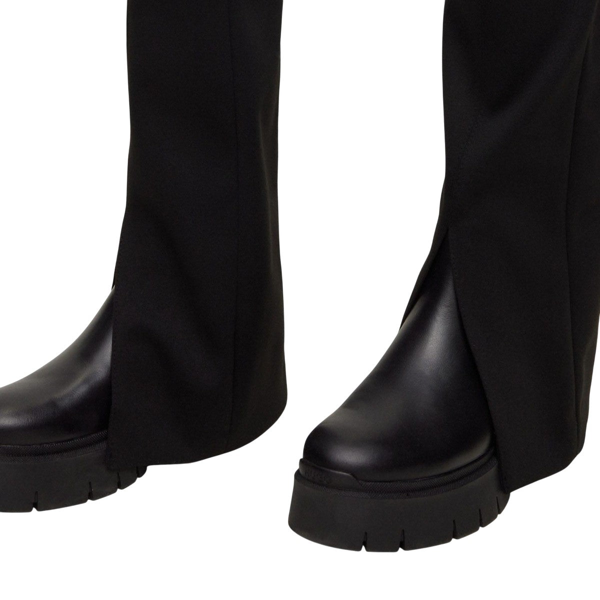 Black - Side - Hugo Boss Womens-Ladies Haskanna Slim Trousers