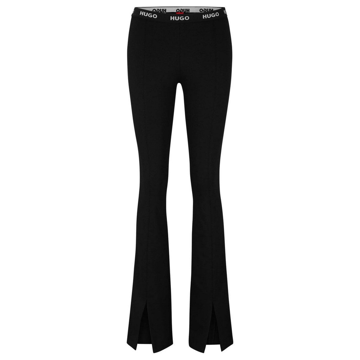 Black - Front - Hugo Boss Womens-Ladies Haskanna Slim Trousers