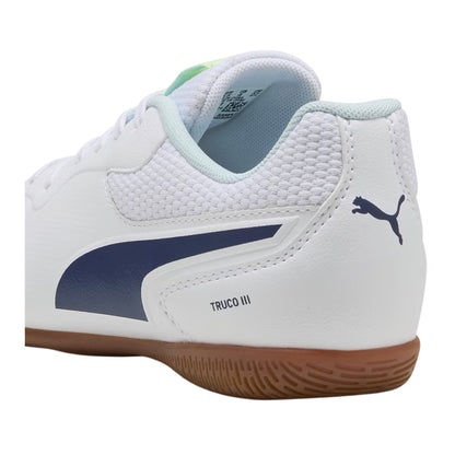 White - Back - Puma Childrens-Kids Truco III Indoor Football Shoes