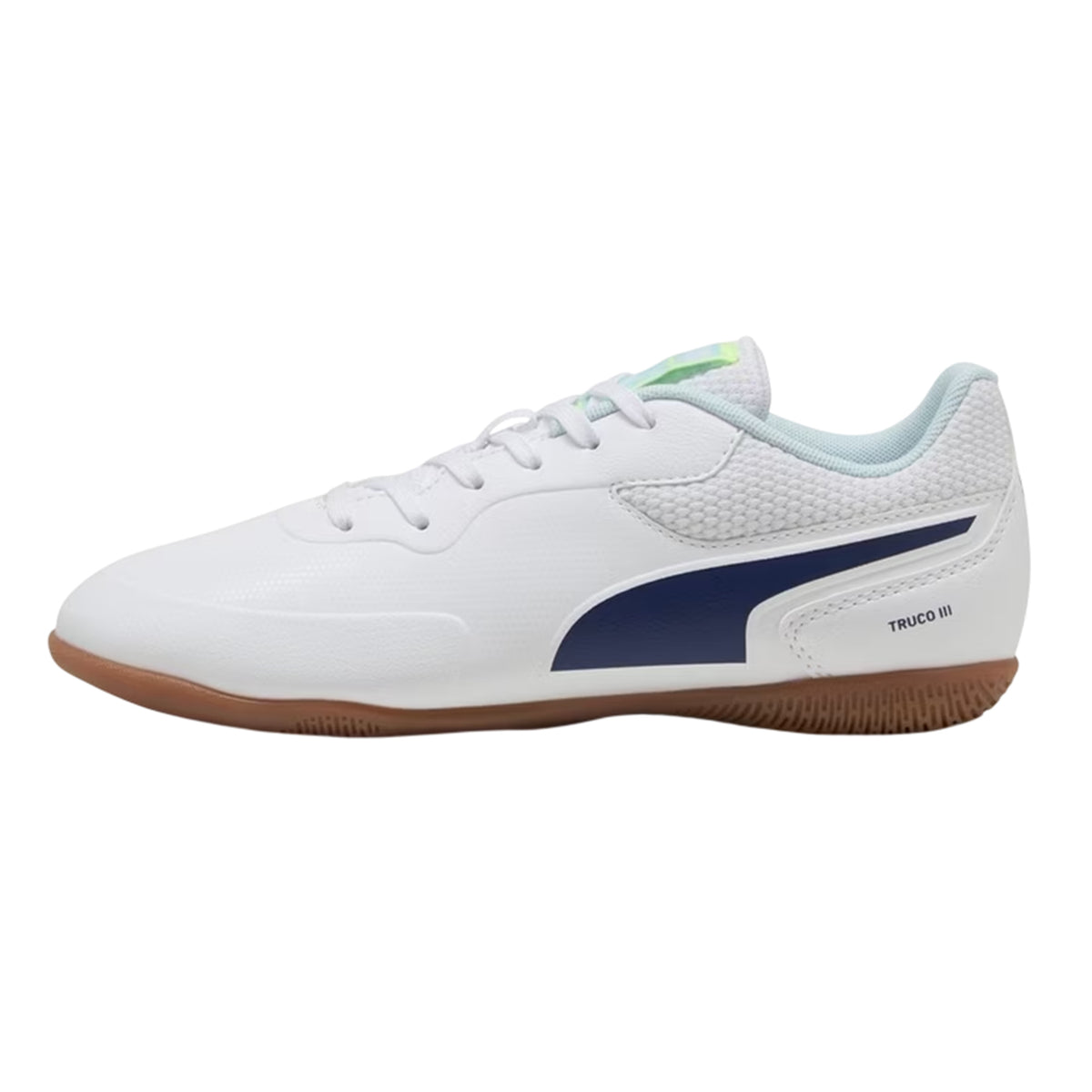 White - Side - Puma Childrens-Kids Truco III Indoor Football Shoes