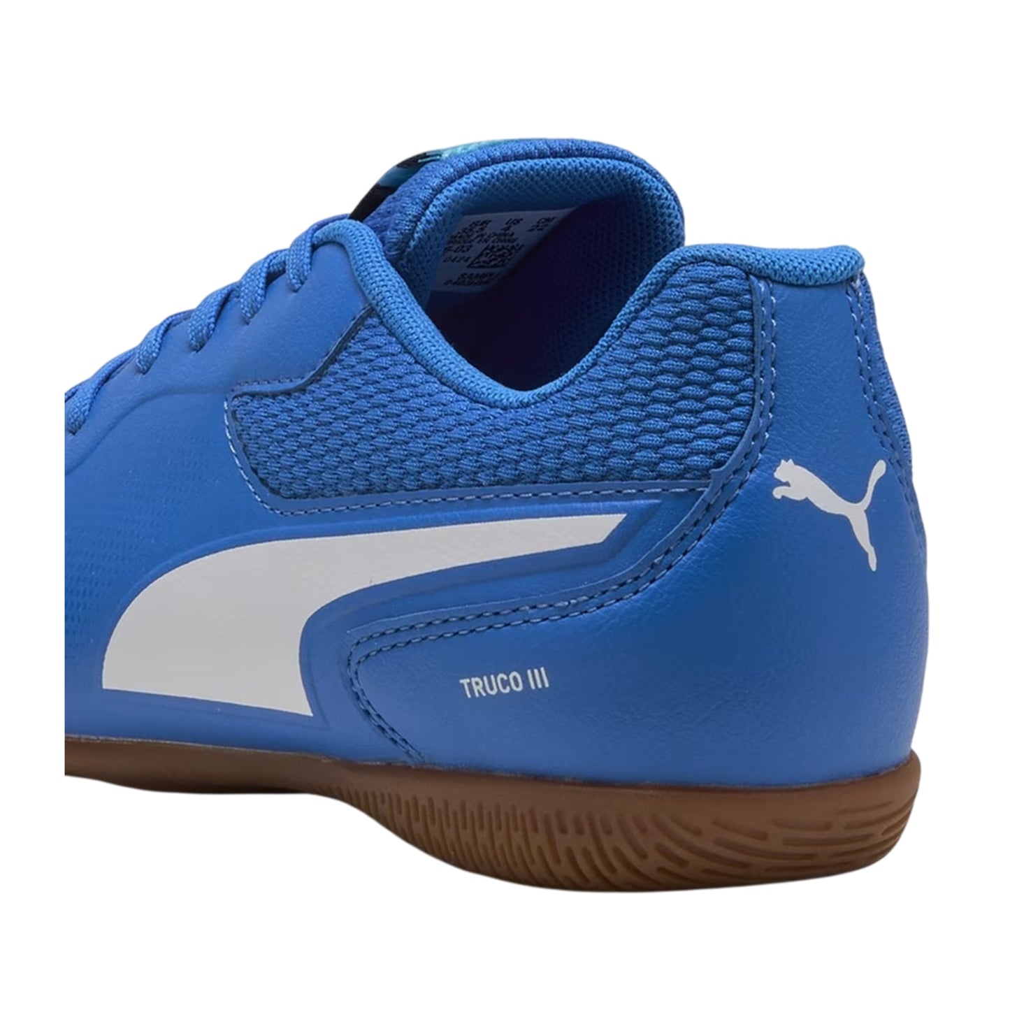 Blue-White - Back - Puma Childrens-Kids Truco III Indoor Football Shoes