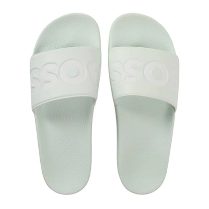 Grey-White - Side - Boss Mens Aryeh Logo Sliders