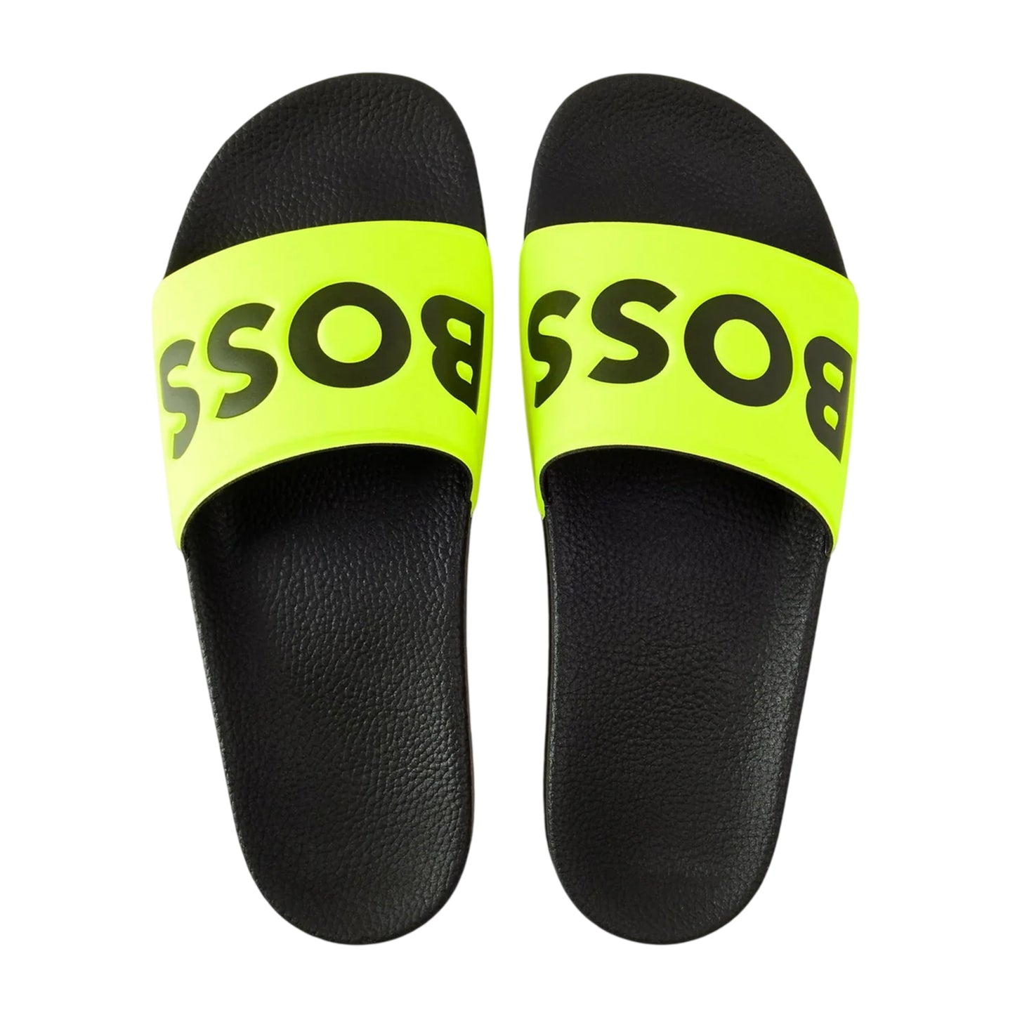 Neon-Black - Side - Boss Mens Aryeh Logo Sliders