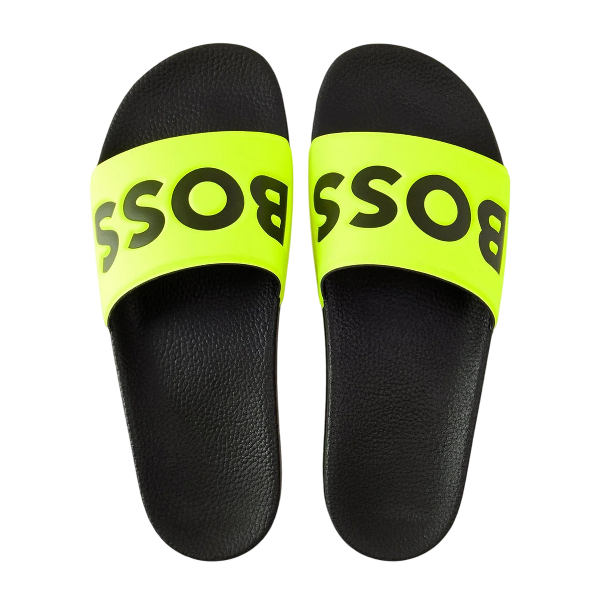 Neon-Black - Side - Boss Mens Aryeh Logo Sliders
