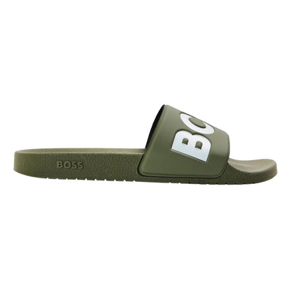 Camo Green - Front - Boss Mens Aryeh Logo Sliders