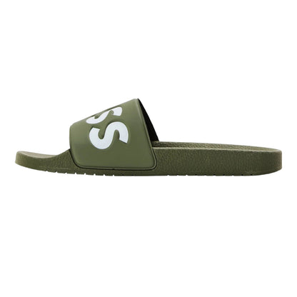Camo Green - Back - Boss Mens Aryeh Logo Sliders