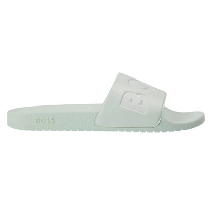 Grey-White - Front - Boss Mens Aryeh Logo Sliders
