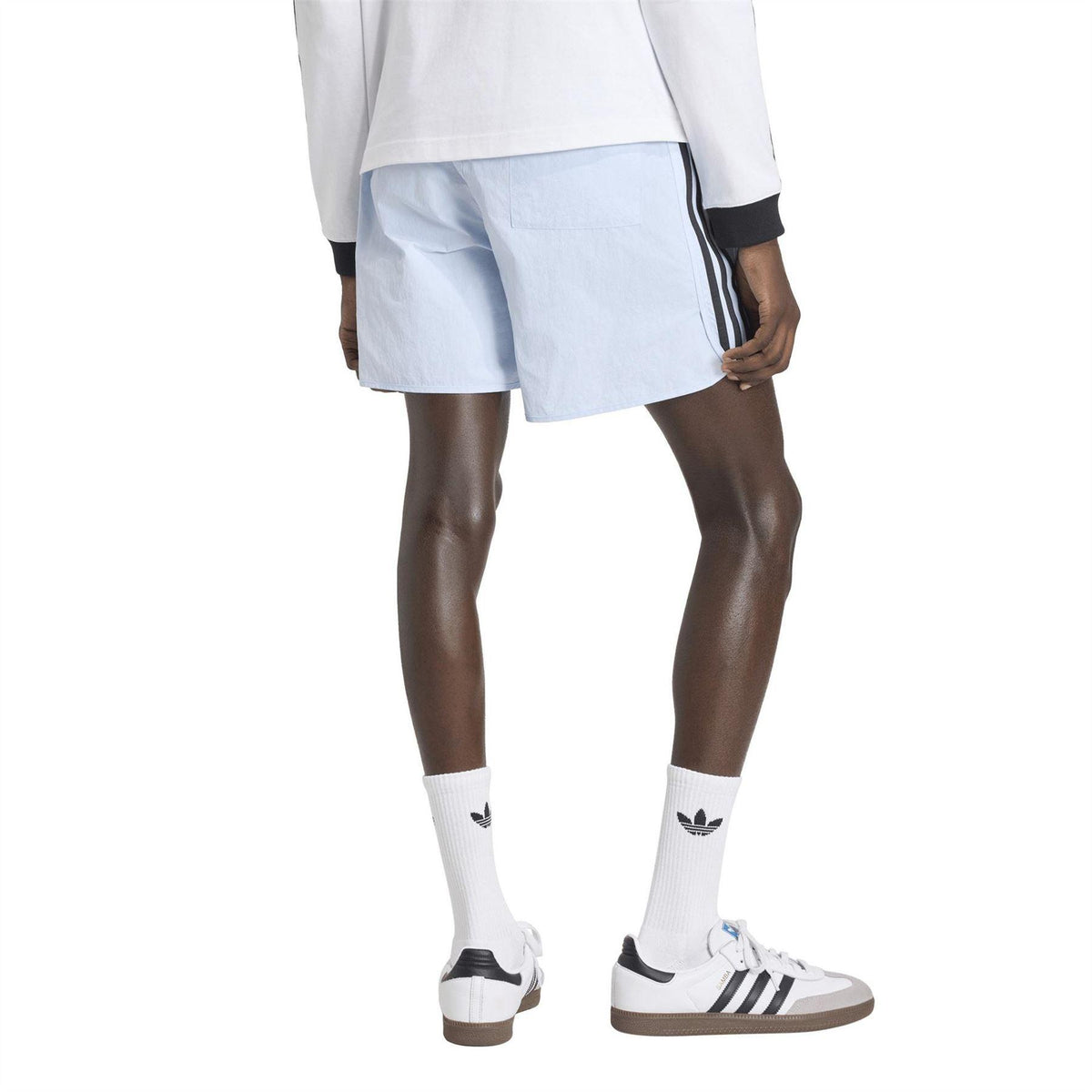 Sky Blue - Back - Adidas Mens Sprinter 3 Stripes Running Shorts