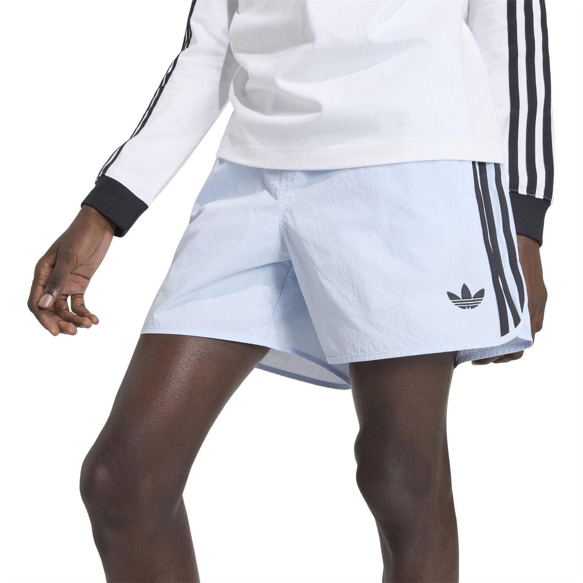 Sky Blue - Lifestyle - Adidas Mens Sprinter 3 Stripes Running Shorts