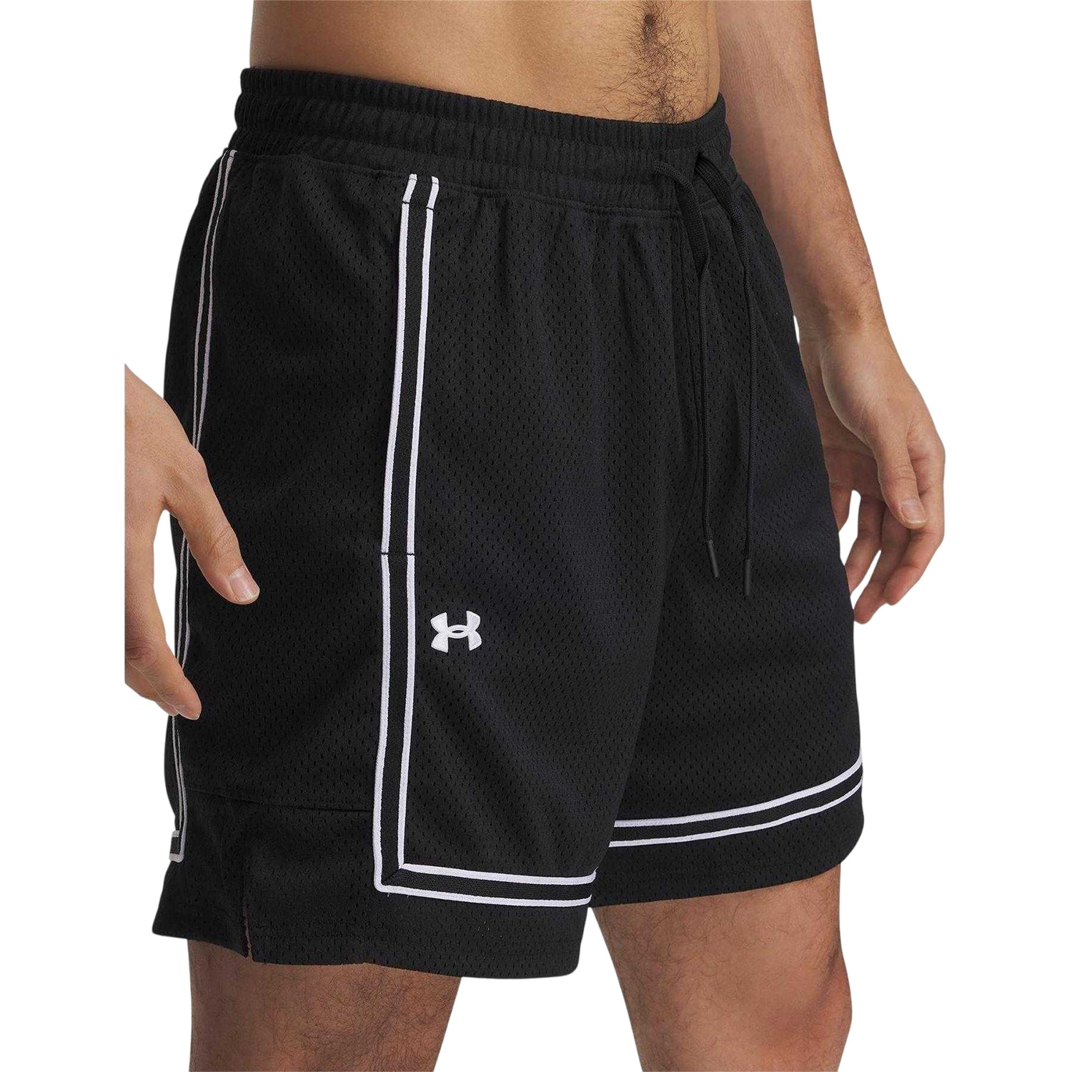 Black - Side - Under Armour Mens Baseline Shorts