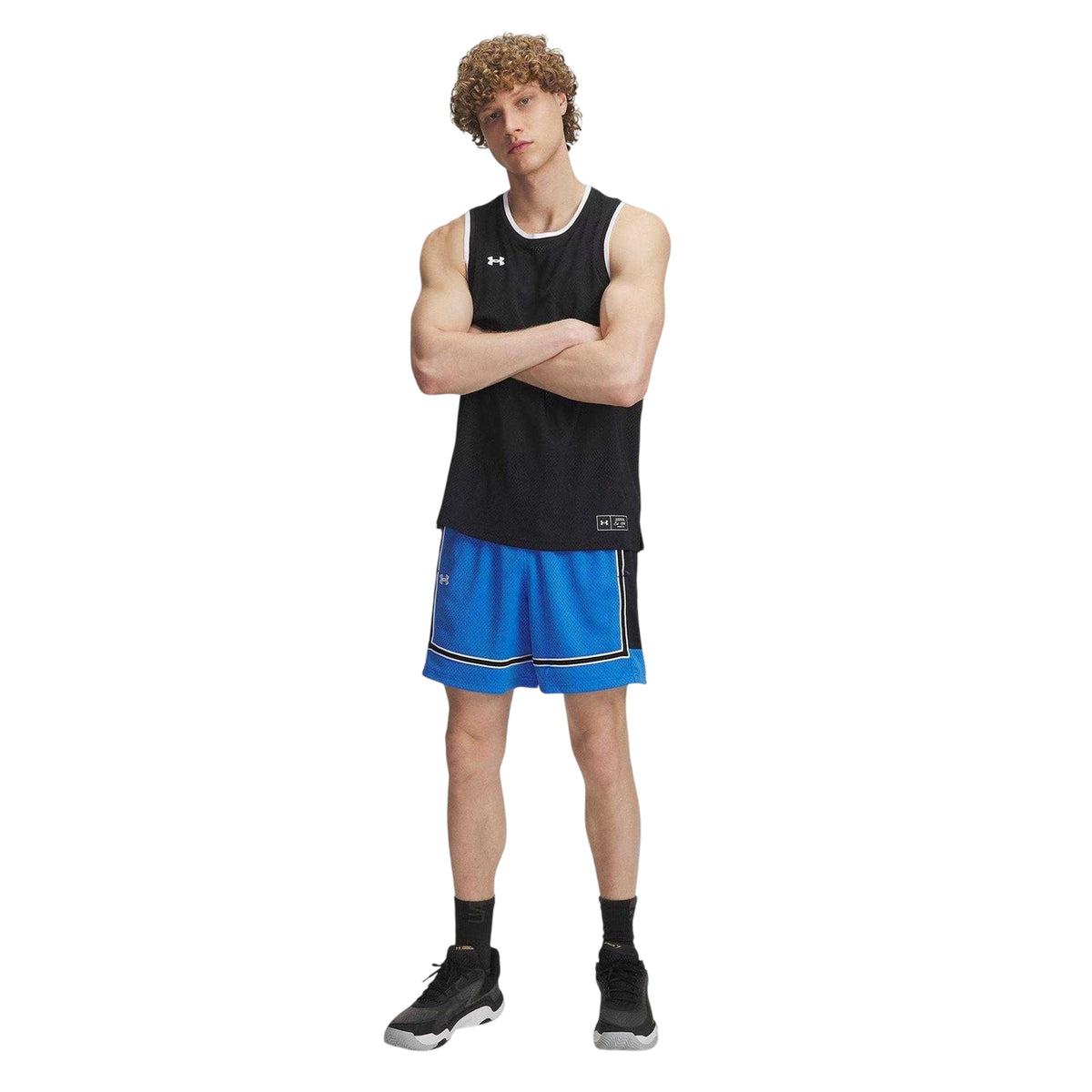 Blue - Side - Under Armour Mens Baseline Shorts