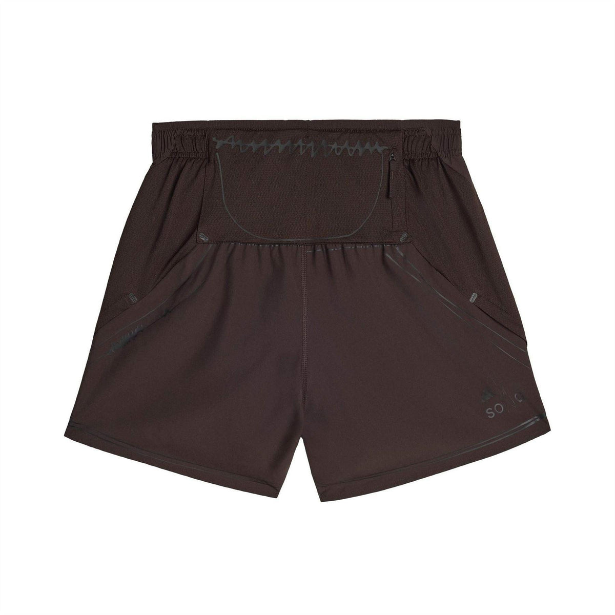Coffee - Back - Adidas Mens Reflective Regular Running Shorts
